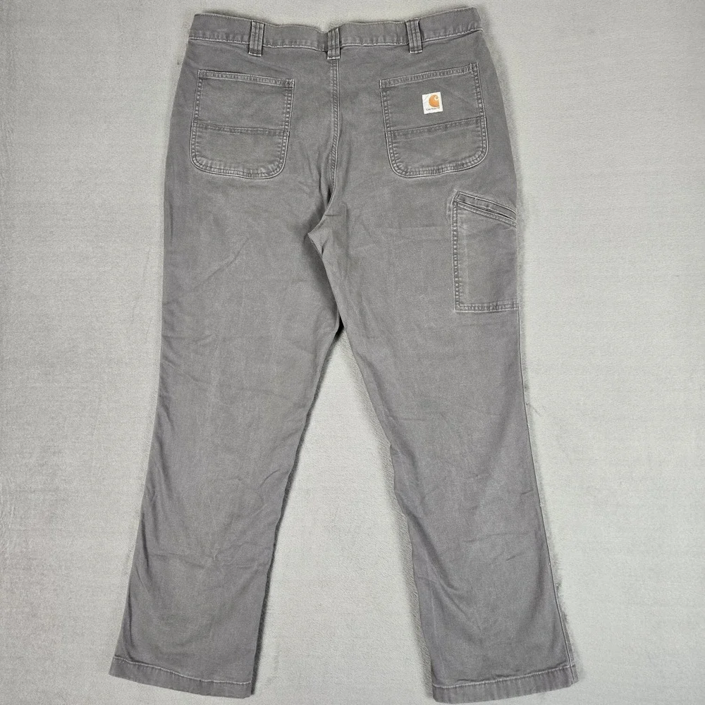 Carhartt Rugged Flex Pant Mens 40x32 Fit Relaxed Fit Gray Canvas Work 102291-039